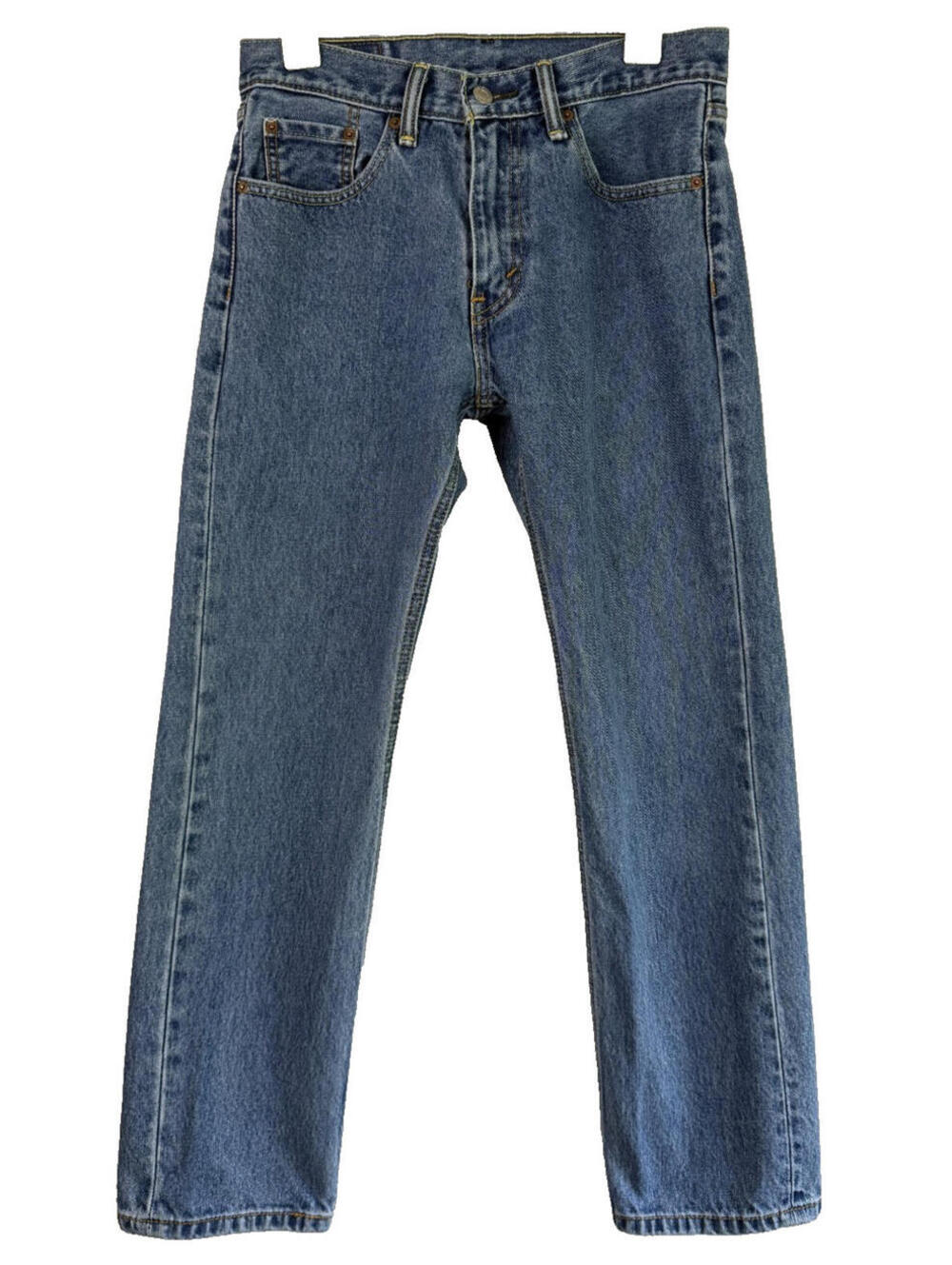 Levi's 505 Mid Blue Denim Straight Leg Jeans Zip Fly Mid Rise Men's W30 L30